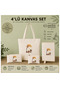 4-Piece Canvas Handmade Bag Set, Shoulder Bag, Book Cover, Wallet and Pen Holder, Bag Set, Book Bag, Gift Bag Set, Book Lover Gift, Organizer, Notebook Agenda Cover - 6