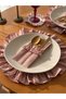 2Li Rosy Linen Round Ruffle Detailed American Service Plate/Supla - 6