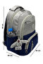 First School Bag Set of 3 Unisex Children's Primary School Backpack 8010 Gray-Navy Blue - 2