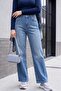High Waist Jeans with Pocket on the Leg - Ice Blue - 3