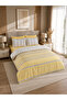 Solea Cotton Elastic Sheet Yellow Double Duvet Cover Set 4 Pieces 200X220 cm - 6