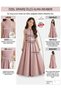 Girl's Baby Blue Back V-Neck Detailed Elegant Satin Dress Graduation Birthday Christmas Dress - 3