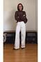 Coffee Glittery Bearded Blouse |   F1852 - Coffee