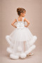 Girl's Princess Tail Dream Tulle White Evening Dress – Custom Design – Wedding & Birthday & Prom - 2