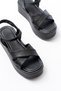 Zri̇n1-1005 Premium Black Daily Wedge Heel Women's Sandals - 5