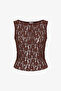Brown Drape Lace Top - 6