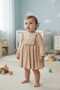 Baby Cotton Self-Textured Knitted Crepe Fabric Dress
