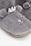 Gray Animal Embroidered Softy Home Boots - 3