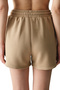 Beige Silky Feel Silk I Touch High Waist Shorts - 3