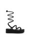 Zri̇n-1021 Premium Black Padded Women's Sandals - 3