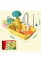 Kids Kitchen Sink Toy with Running Water and Fishing Game,Electric Dishwasher Playset with Floating Toys and Utensils - 3