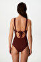 Brown Gracie Deep V-Neck Swimsuit - 2