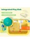 Kids Kitchen Sink Toy with Running Water and Fishing Game,Electric Dishwasher Playset with Floating Toys and Utensils - 5