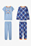 Boy's Blue Cute Tiger 2-Piece Pajama Set - 6
