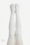 White Pretty Ribbed Pantyhose