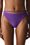 Purple Melitona Textured Mid-Waist Bikini Bottom