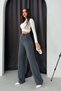 Women's Lycra Velcro Closure Zr Crepe Palazzo Trousers 6016 Smoked - 3