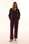 Burgundy Half-Zip Striped Polo Collar Sweatshirt - 4