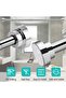 Telescopic Stainless Steel Shower Curtain Rod,No Drill Spring Tension Rod for Bathroom and Kitchen,Silver 27-76 Inch - 8