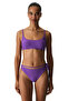 Purple Melitona Textured Mid-Waist Bikini Bottom - 4