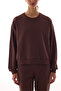 Brown Stitching Detailed Crew Neck Cotton Sweatshirt - 4