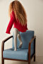 Women's Light Gray Karina Self Patterned Thick Winter Pantyhose - 3