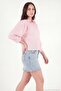 Waffle Textured Comfortable Fit Three Quarter Sleeve Shirt Women's Shirt 6982208 - 6