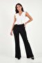 Belt Detailed High Waist Spanish Flare Pants Women's Pants 6830099 - 6