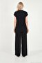 Lacing Detailed Double Breasted Collar Wide Leg Summer Suit Women's Suit 5866788 - 6