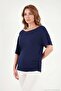 Standard Fit Drape Detailed Bat Sleeve t Shirt Women's t Shirt 5866962 - 5