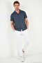 Cotton Blend Striped Textured Regular Fit Short Sleeve Shirt Men's Shirt 5904037 - 3