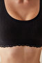 Traceless Black Invisible Lace Detailed Seamless Bra - 5