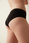 Easy Cotton Trim Black Hipster Panties - 4