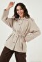 Relaxed Fit Belt Detailed Classic Collar Trench Coat Women's Trench Coat 6927651 - 4
