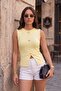 Fittted Fit Crew Neck Accessory Detailed Blouse Women's Bluz 5866475