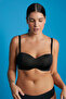 Black Gathering Lotus Premium Unpadded Strapless Underwire Bra - 2