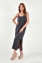 Comfortable Fit Slit Detailed Maxi Dress Women's Dress 5862726 - 7