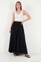 Elastic High Waist Patterned Maxi Chiffon Skirt Women's Skirt 6698075 - 3