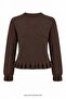 Pearl Buttoned Knitwear Brown - 4