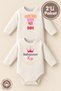 Baby Girl 100% Organic Cotton Printed 0-12 Months 2-Piece Long Sleeve Baby Bodysuit