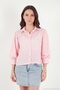 Waffle Textured Comfortable Fit Three Quarter Sleeve Shirt Women's Shirt 6982208 - 5