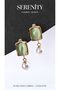 Opal Stone Square Figure Pearl Steel Earrings