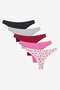 Bow Floral Cotton 5-Pack Brazilian Panties