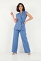 Double-Breasted Collar Tie Detail Wide Leg Suit Women's Suit 5866393 - 2