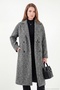 Oversize Fit Mono Collar Buttoned Boucle Long Cashmere Coat Women's Coat 6811997 - 4