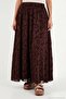Elastic High Waist Patterned Maxi Chiffon Skirt Women's Skirt 6698075 - 6