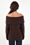 Oversize Fit Madonna Collar Knitwear Sweater Women's Sweater 4615216 - 7
