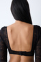 Lace Lace Long Sleeve Black Bustier - 5