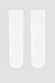 Girl's 2-Piece White Heelless Socks