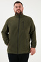 Regular Fit Mock Neck Zippered Large Size Fleece Cardigan Men's Cardigan 5906028B - 7
